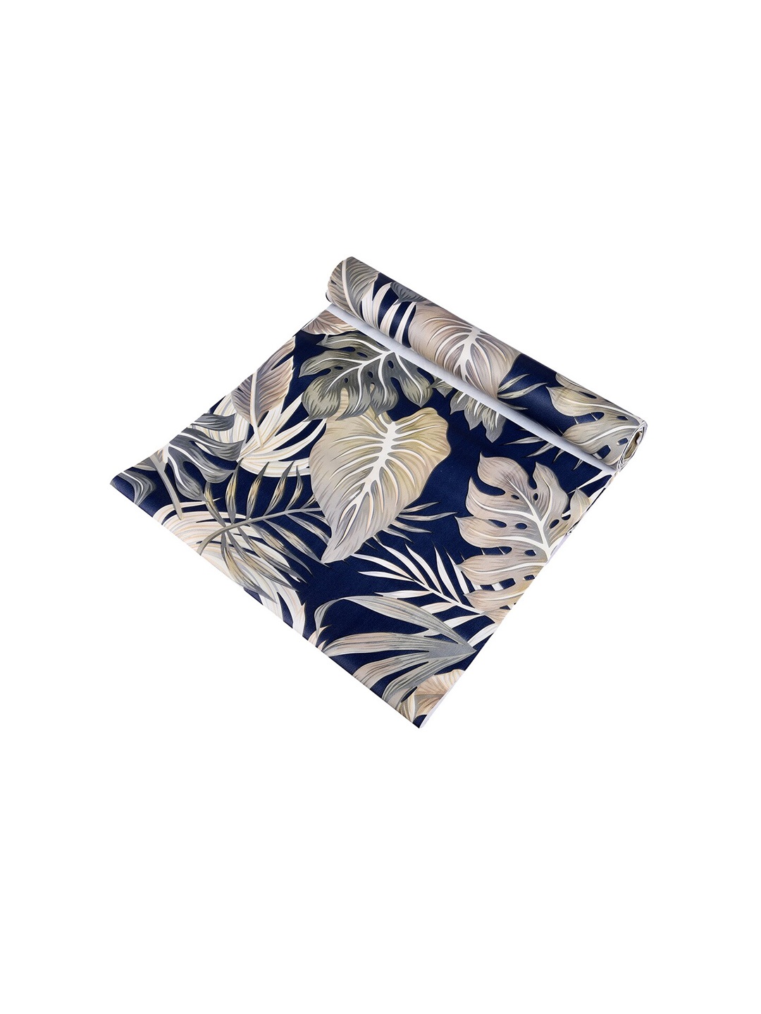 

Kuber Industries Blue & Beige Leaf Printed Shelf Liner Cabinet Mat