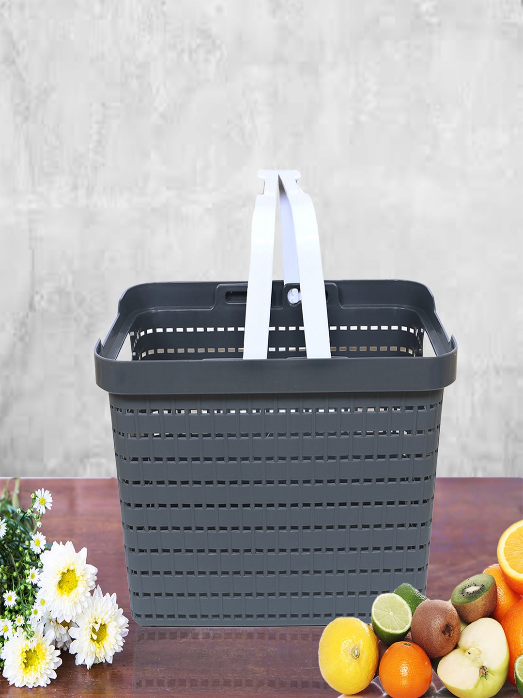 Kuber Industries Blue & Grey 3 Pieces Self-Design Basket Organisers