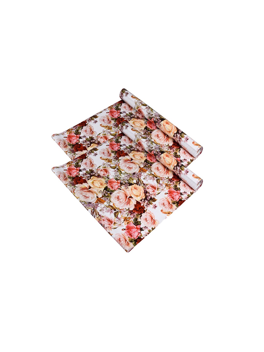 

Kuber Industries White & Pink 2 Pieces Printed Anti-Slip Roll Mat Shelf Liners