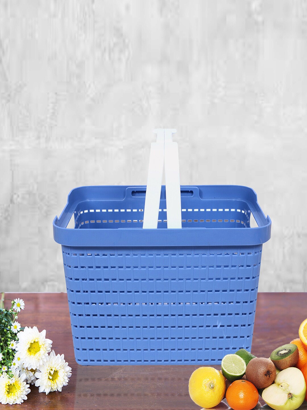 

Kuber Industries Blue & Coffee Brown 2-Pieces Self-Design Basket Organisers