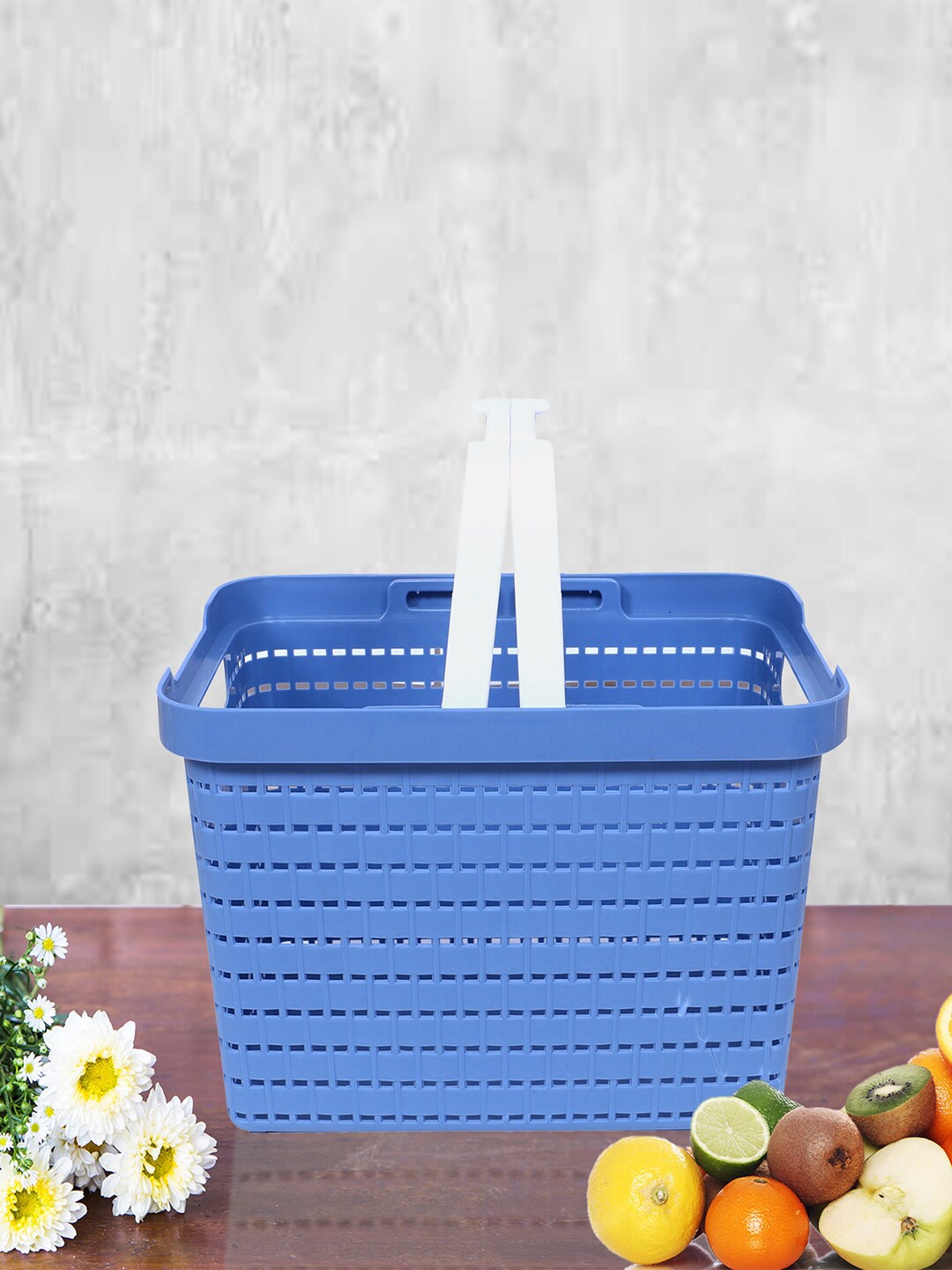 

Kuber Industries 2 Pcs Blue & Grey Self-Design Stationery Storage Tote Baskets
