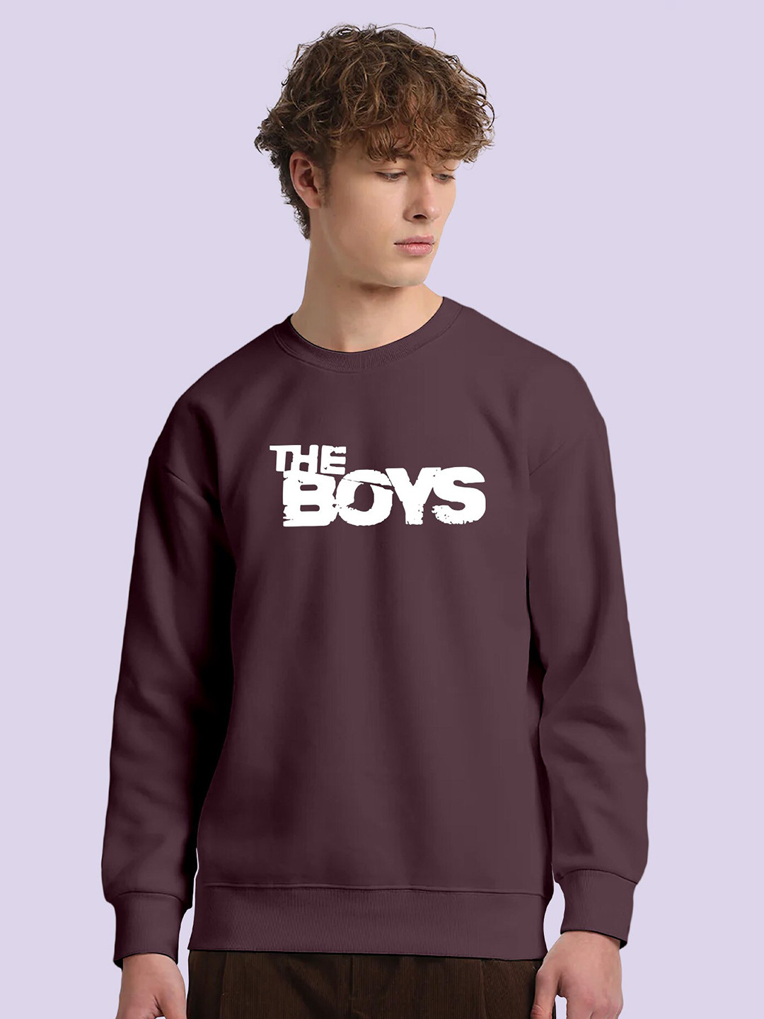 

FTX Typography Printed Fleece Pullover Sweatshirt, Purple