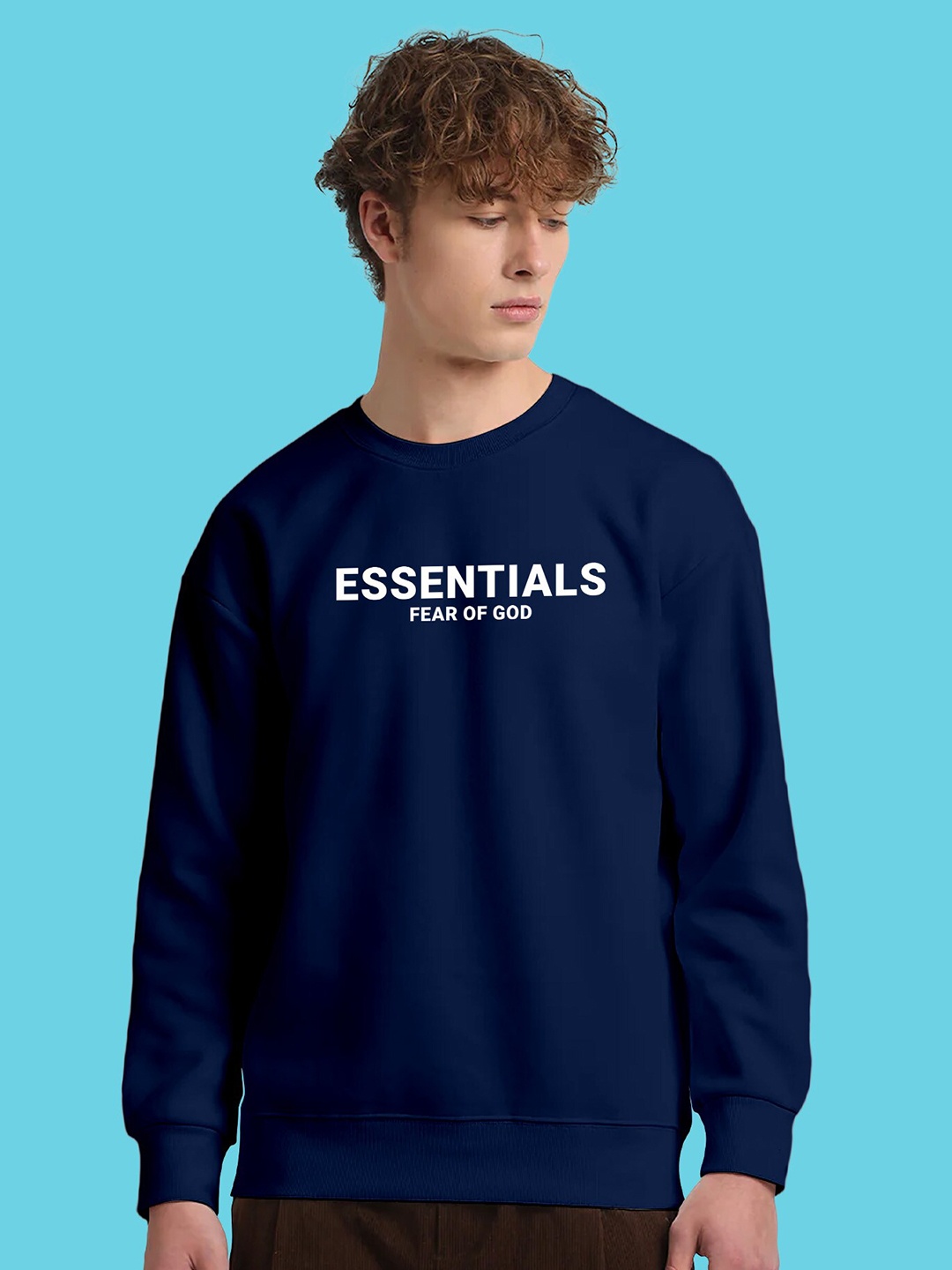

FTX Typography Printed Fleece Pullover Sweatshirt, Blue