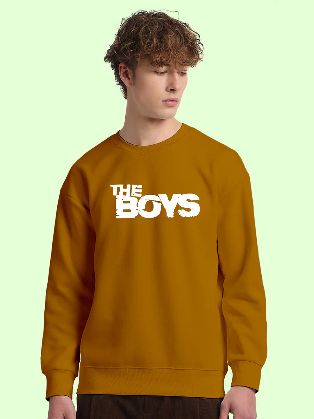

FTX Typography Printed Round Neck Pullover Sweatshirt, Yellow