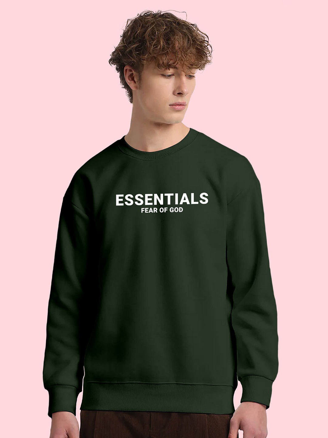 

FTX Typography Printed Fleece Sweatshirt, Green
