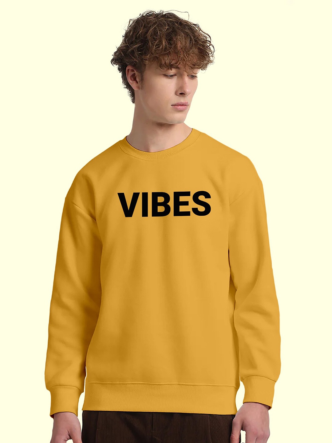 

FTX Typography Printed Fleece Pullover Sweatshirt, Gold
