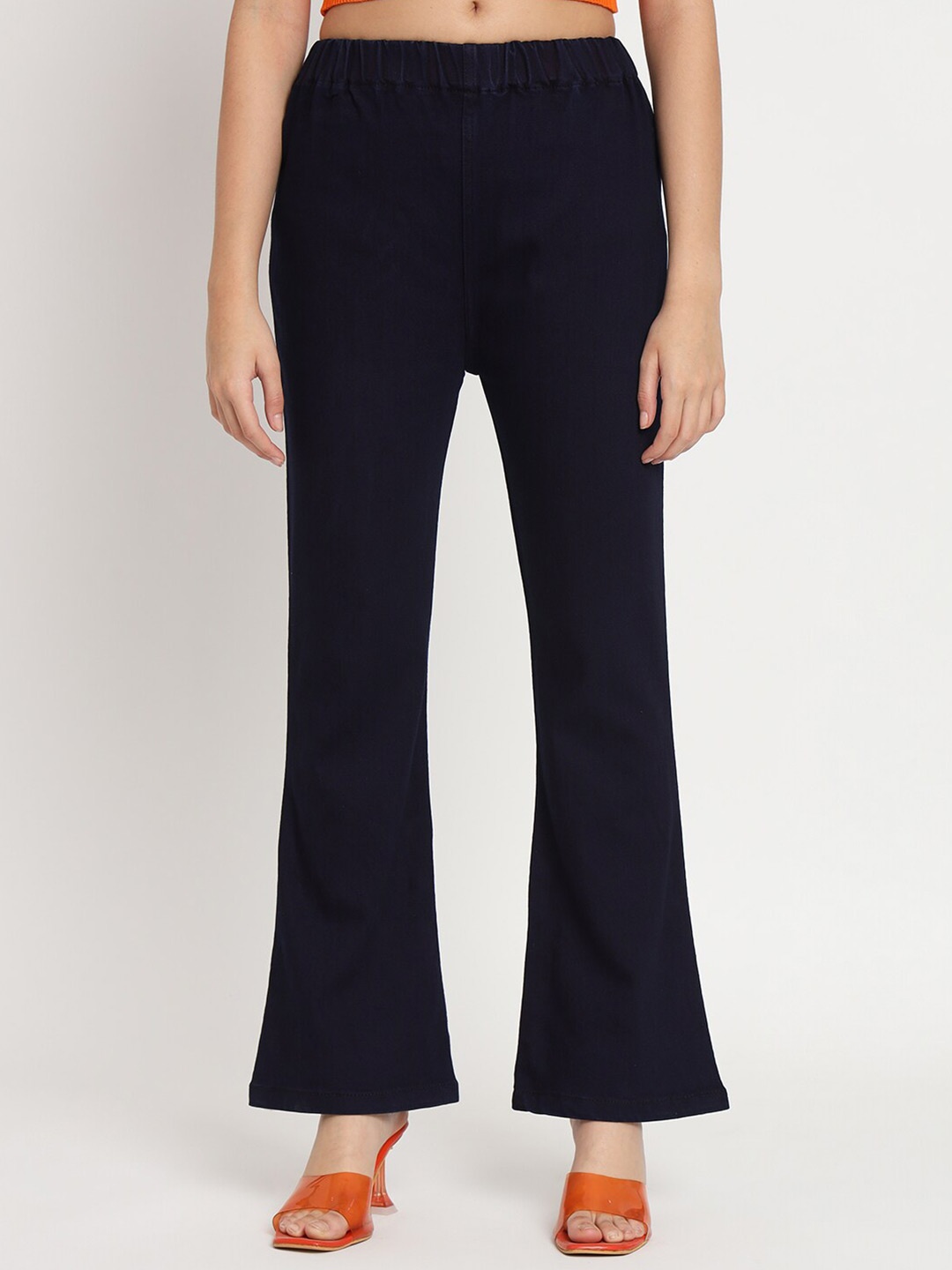 

BAESD Women Relaxed Fit Bootcut Cotton Denim Jeggings, Navy blue