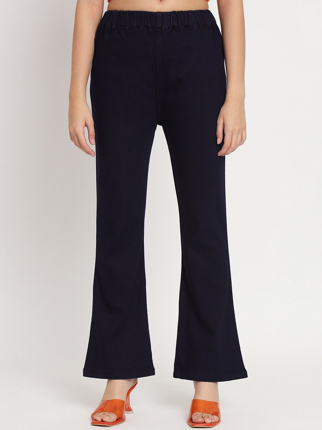

AngelFab Women Cotton Denim Jeggings, Navy blue