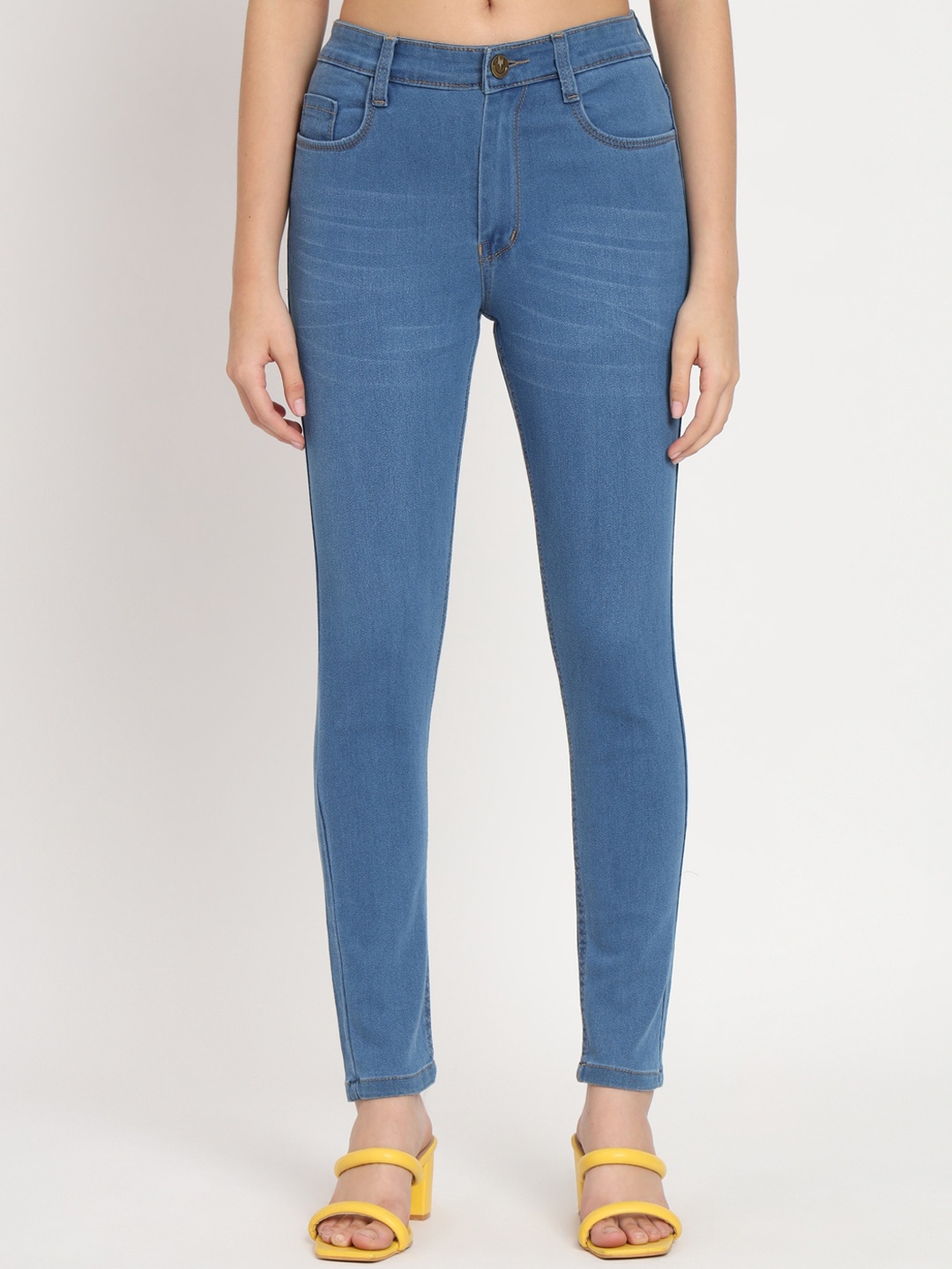 

AngelFab Women Jean Skinny Fit High-Rise Cotton Jeans, Blue