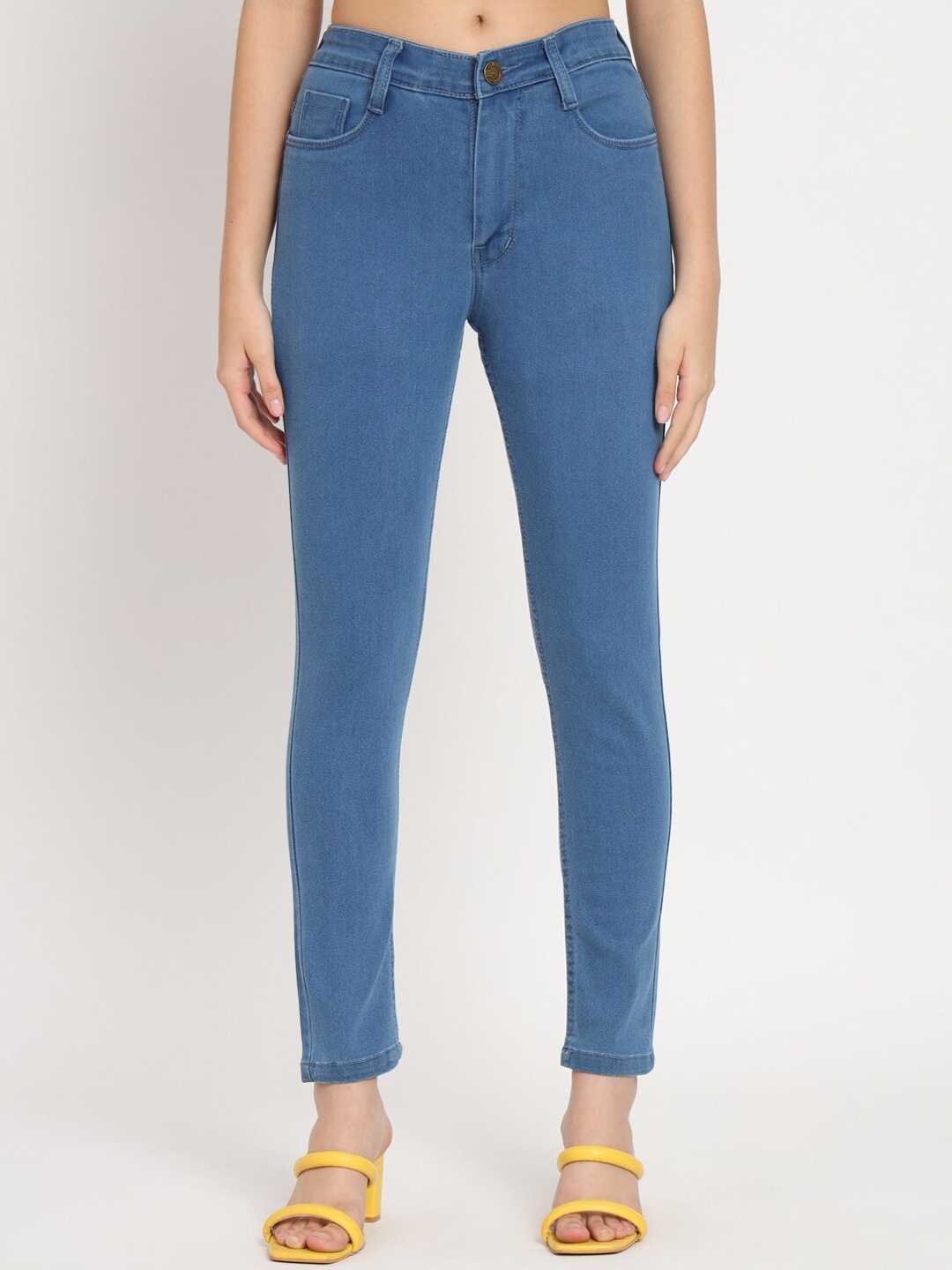 

AngelFab Women Jean Skinny Fit High-Rise Jeans, Blue