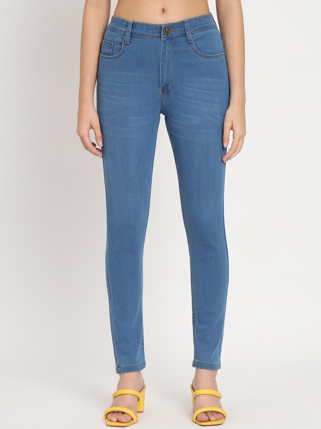 

BAESD Women Jean Skinny Fit Mid-Rise Clean Look Jeans, Blue