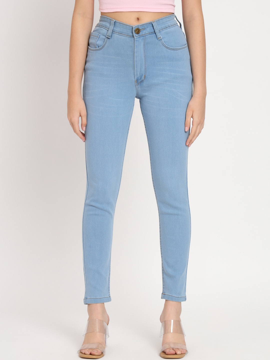 

BAESD Women Jean Skinny Fit High-Rise Clean Look Stretchable Jeans, Blue