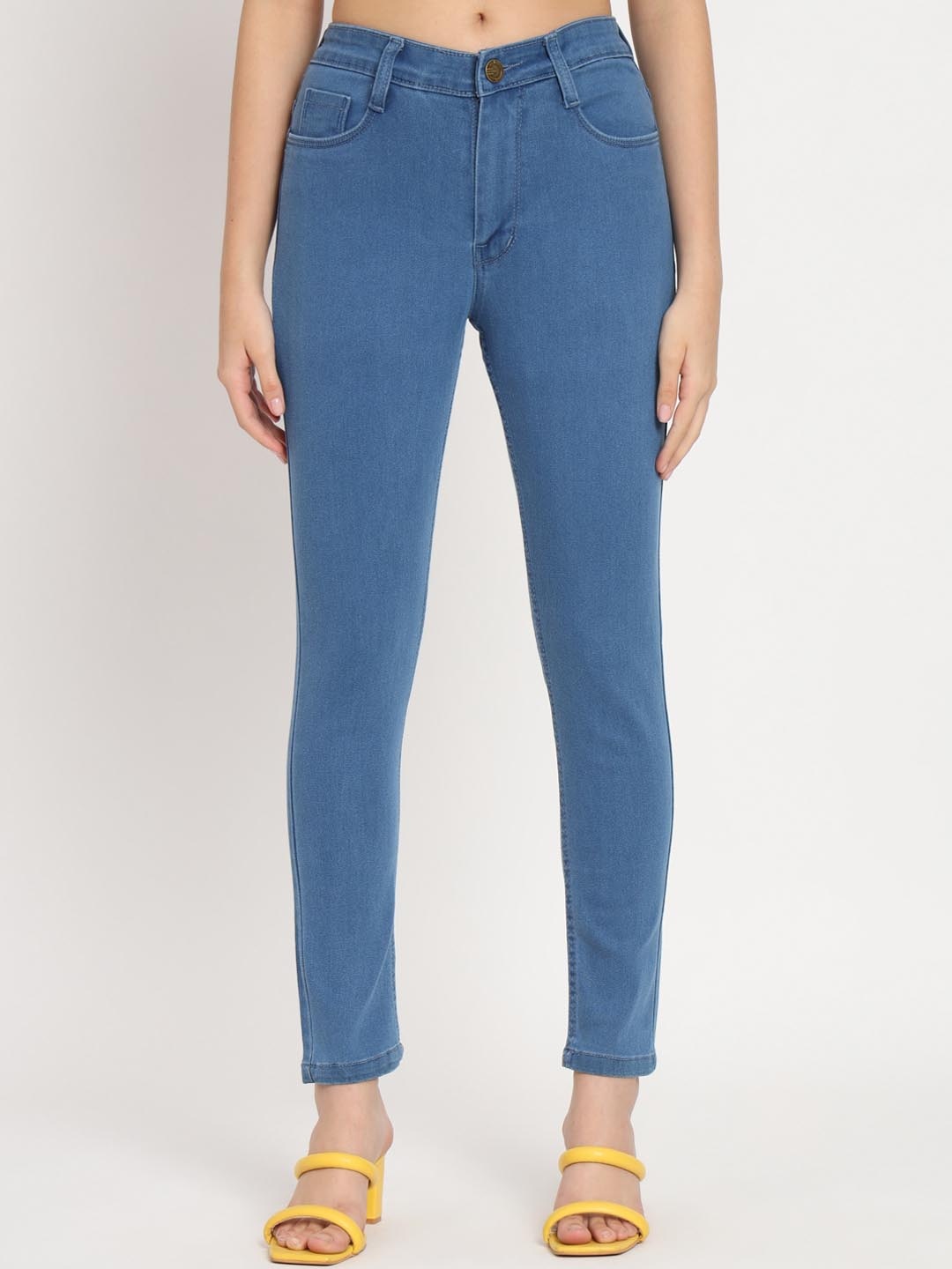 

BAESD Women Jean Skinny Fit High-Rise Clean Look Cotton Jeans, Blue