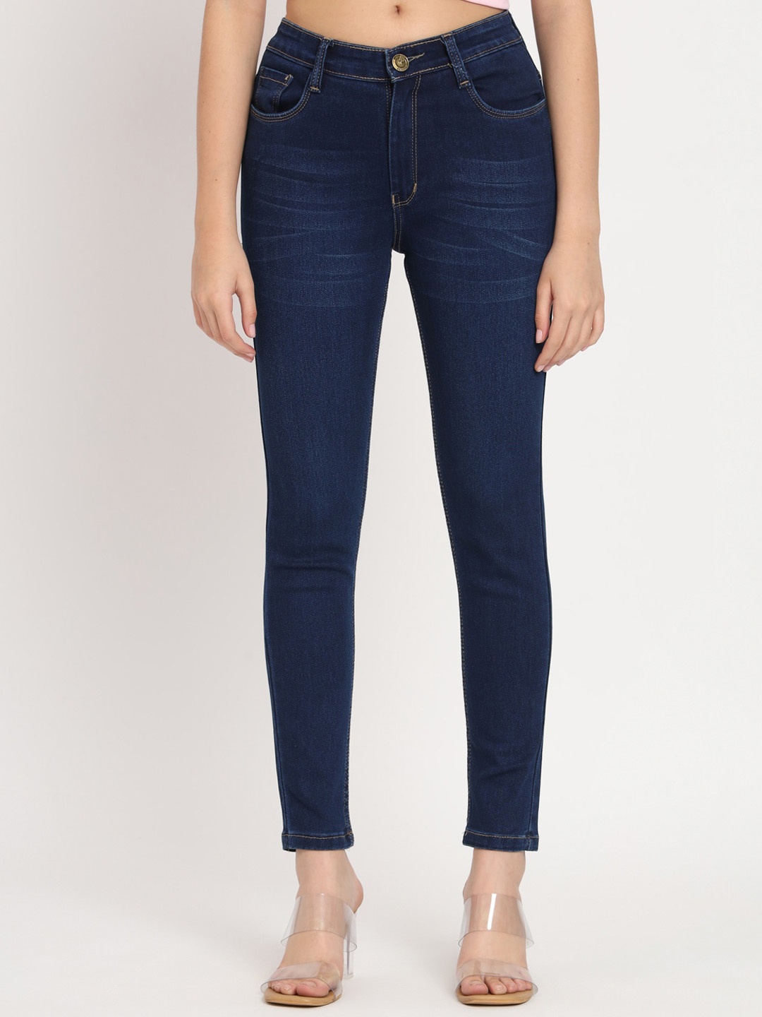 

BAESD Women Jean Skinny Fit Mid-Rise Clean Look Jeans, Blue