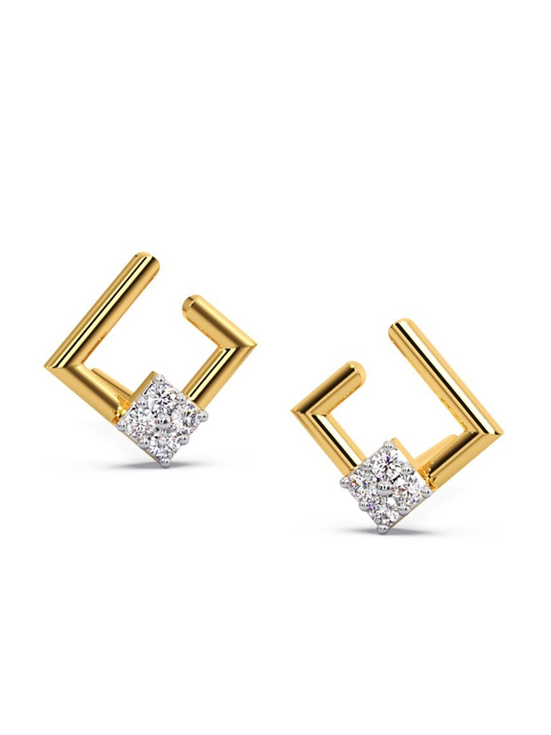 

CANDERE A KALYAN JEWELLERS COMPANY 14KT Gold Diamond Earrings-0.53gm