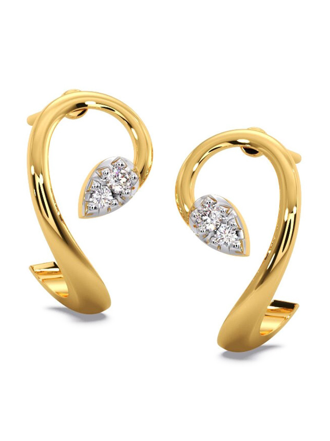 

CANDERE A KALYAN JEWELLERS COMPANY 14KT Gold Diamond Earrings-0.89gm