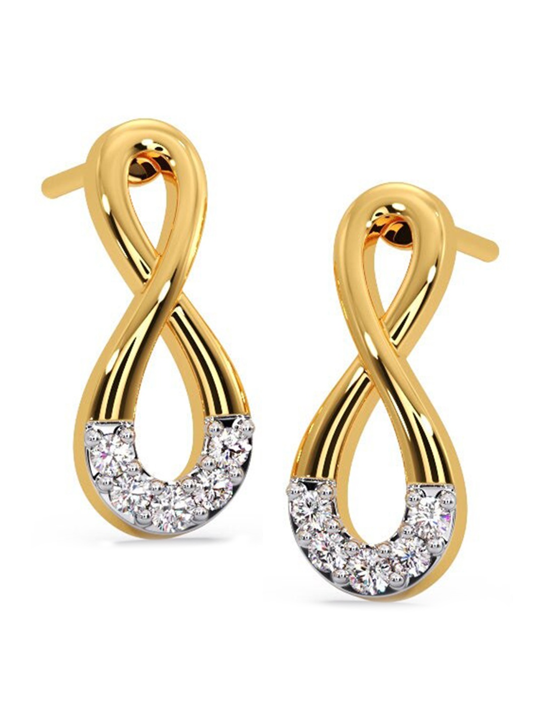 

CANDERE A KALYAN JEWELLERS COMPANY Stylish 14KT Gold Diamond Studded Earrings - 0.78 g