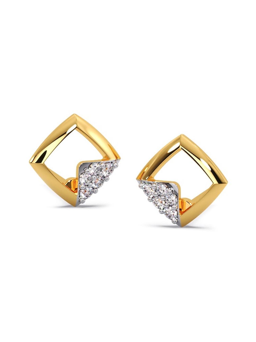 

CANDERE A KALYAN JEWELLERS COMPANY 14KT Gold Diamond Earrings-0.53gm