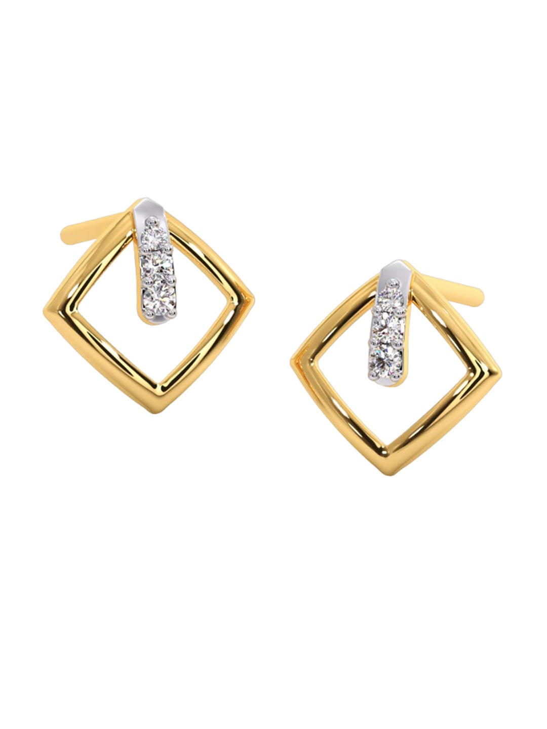 

CANDERE A KALYAN JEWELLERS COMPANY 18KT Gold Diamond Studded Earrings-0.55gm