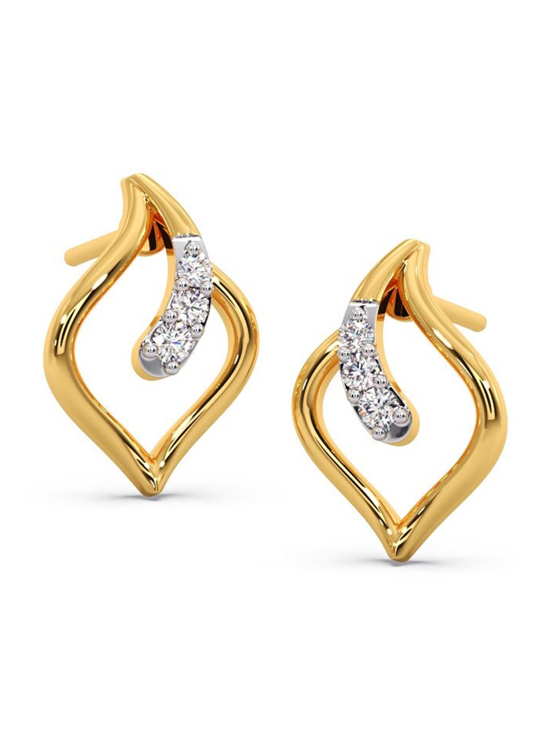 

CANDERE A KALYAN JEWELLERS COMPANY 18KT Gold Diamond Studded Earrings-0.68 g