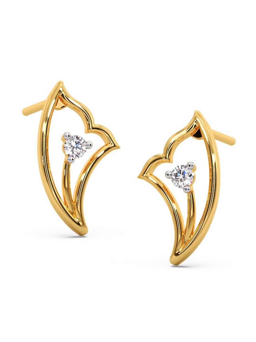 

CANDERE A KALYAN JEWELLERS COMPANY 14KT Gold Diamond Studded Earrings-0.56gm