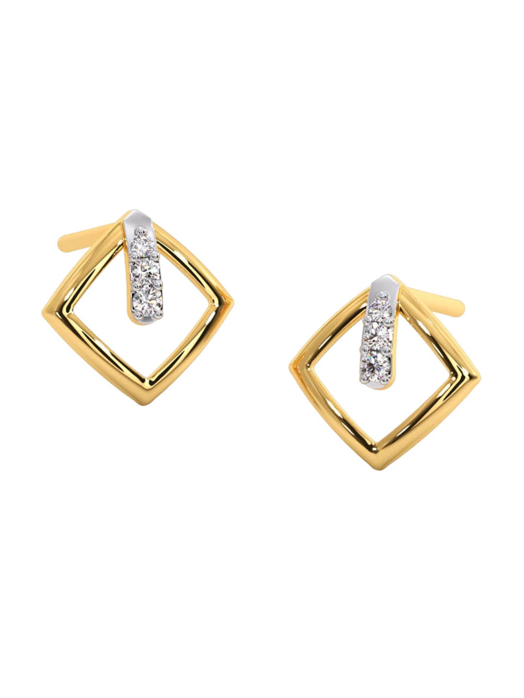 

CANDERE A KALYAN JEWELLERS COMPANY 14KT Gold Diamond Earrings-0.47gm