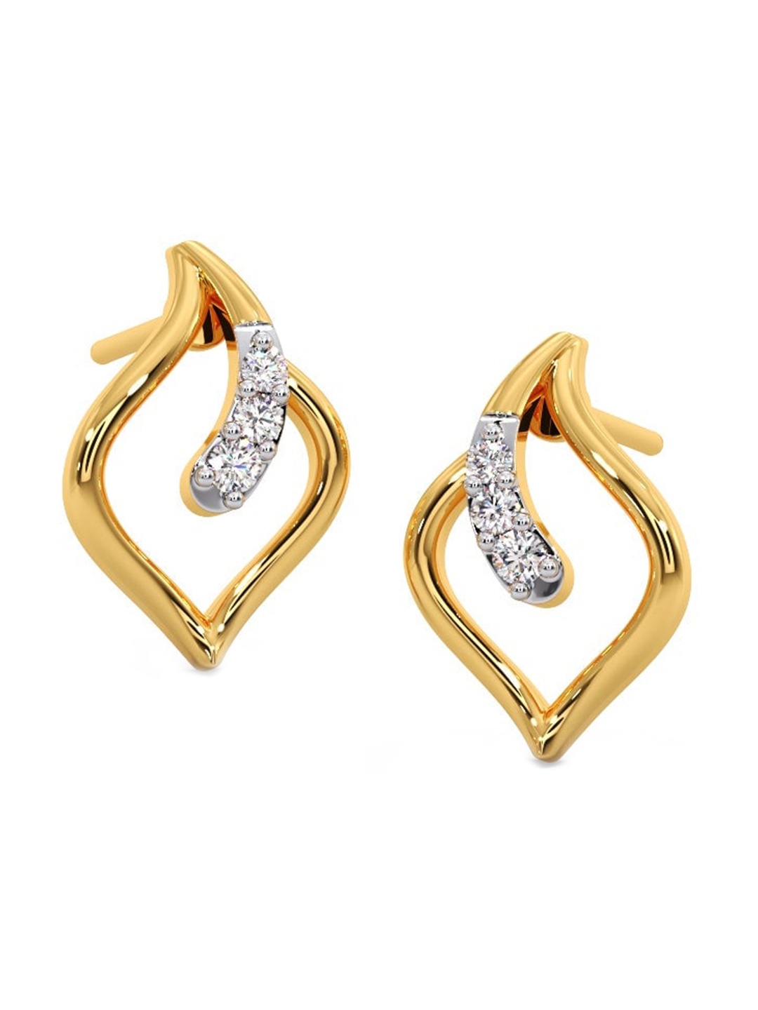 

CANDERE A KALYAN JEWELLERS COMPANY 14KT Gold Diamond Earrings-0.58gm