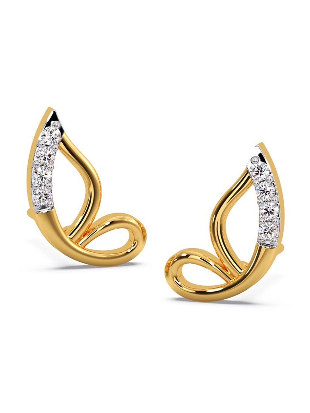 

CANDERE A KALYAN JEWELLERS COMPANY 14KT Gold Diamond Earrings-0.57gm