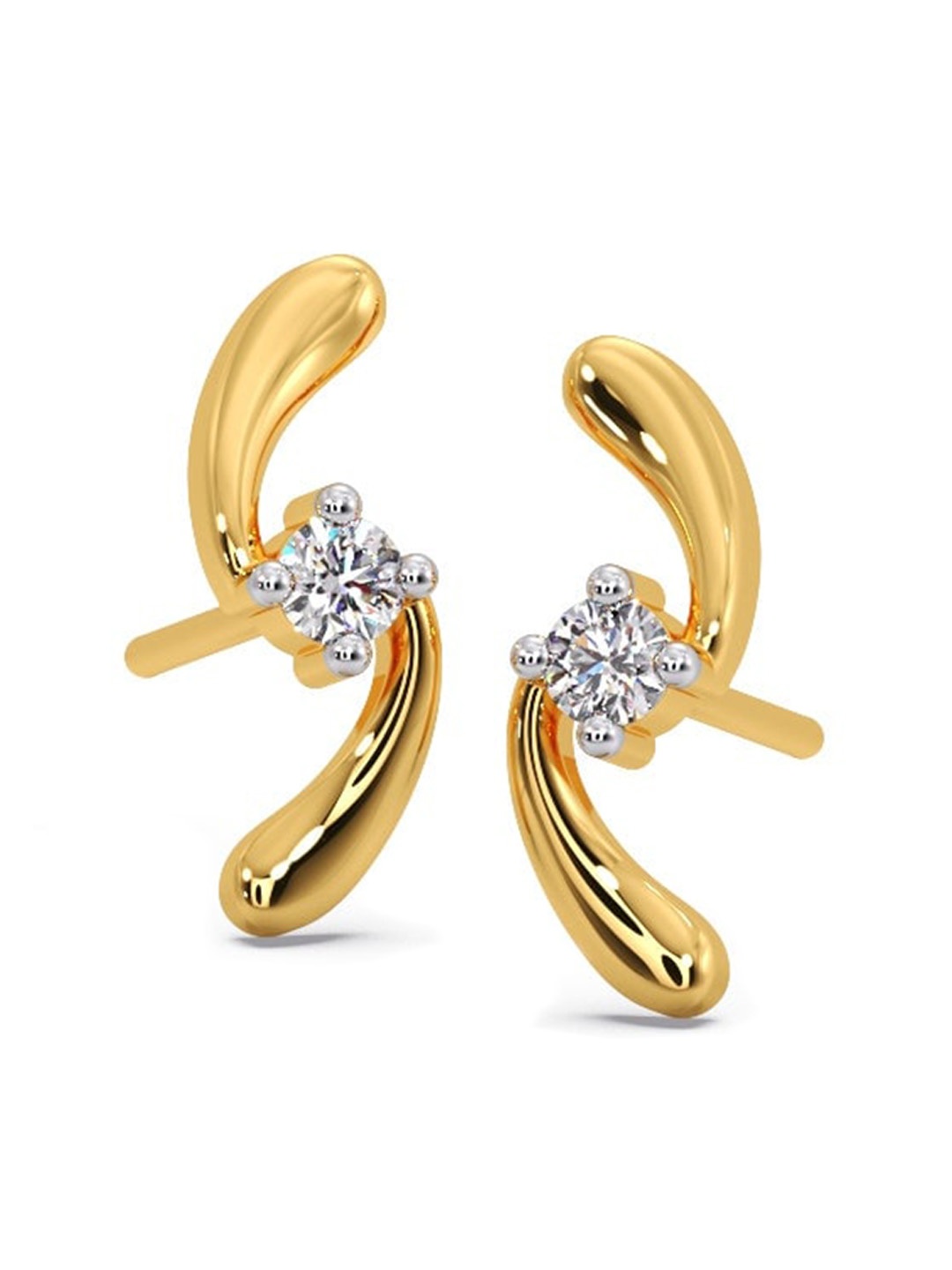 

CANDERE A KALYAN JEWELLERS COMPANY 14KT Gold Diamond Earrings-0.54gm