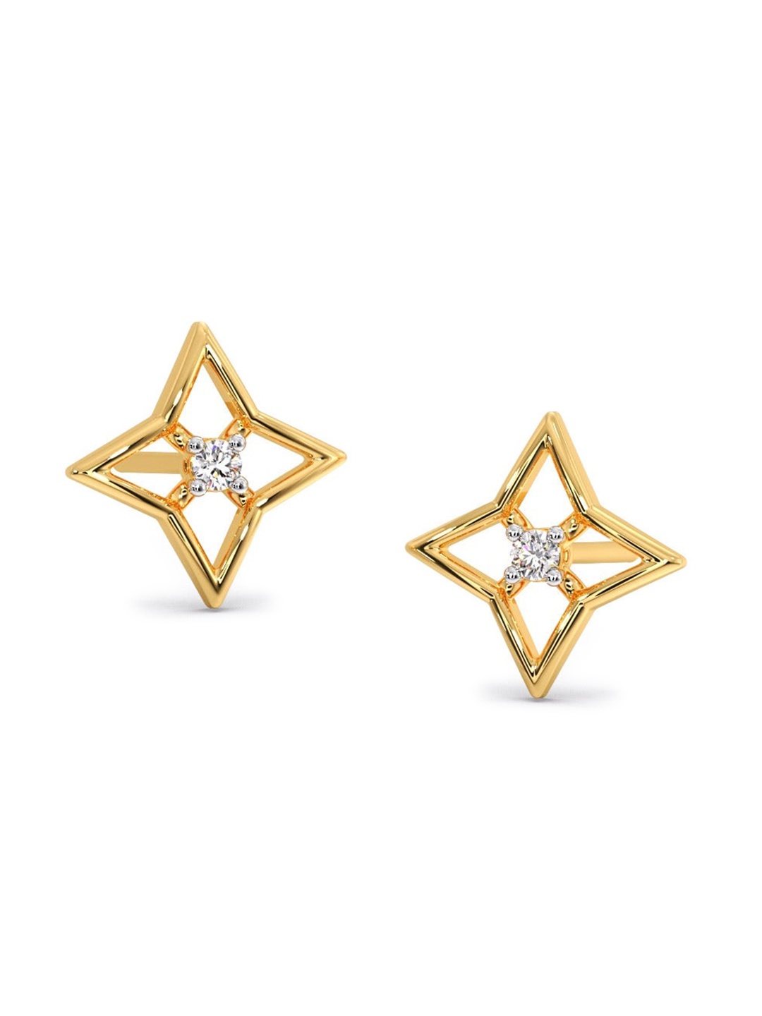 

CANDERE A KALYAN JEWELLERS COMPANY 14KT Gold Diamond Earrings-0.64gm