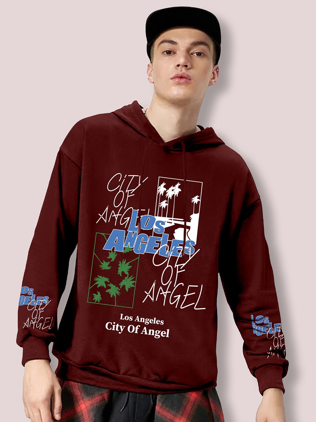 

FTX Graphic Printed Hooded Pullover, Maroon