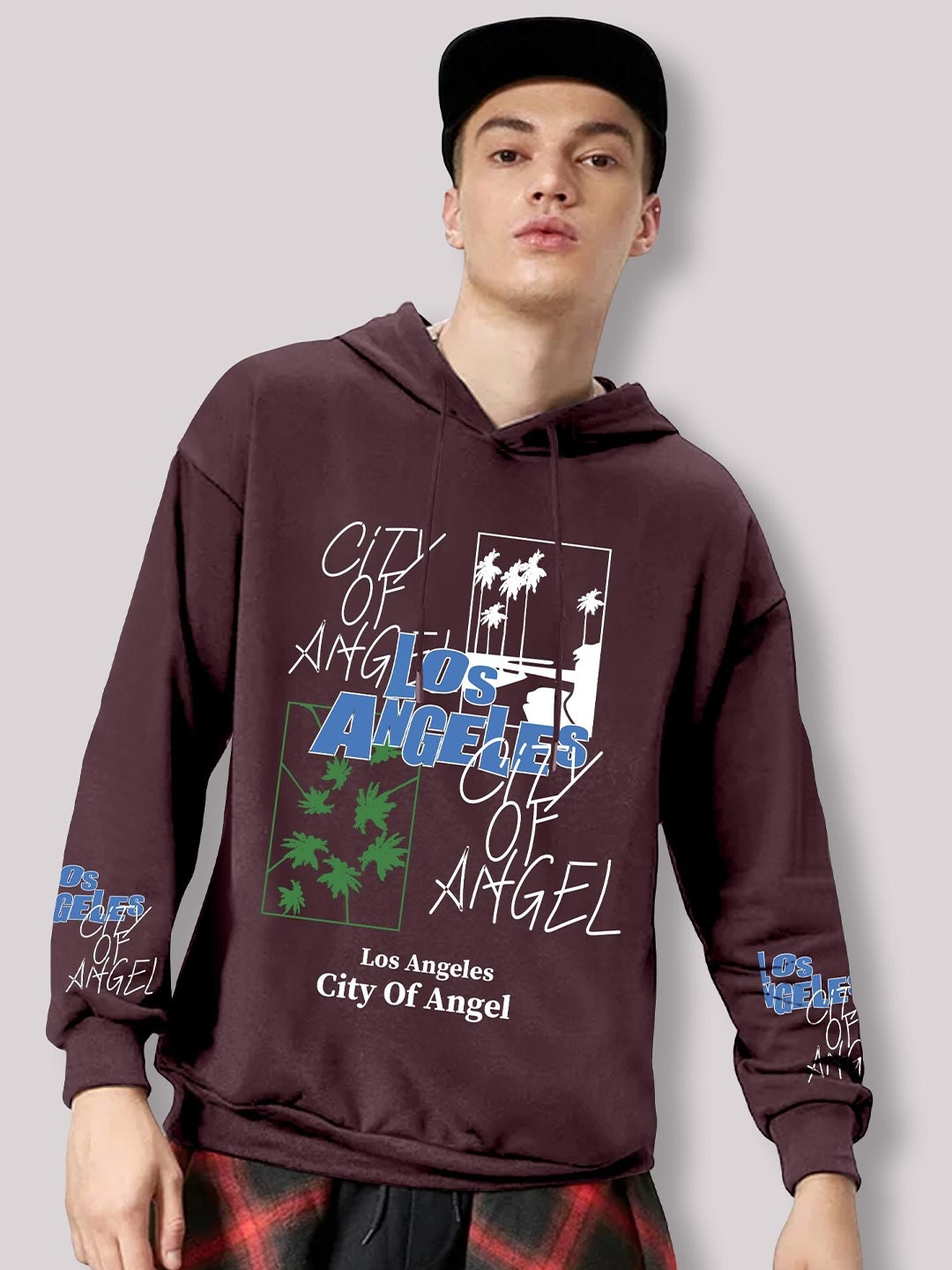 

FTX Typography Printed Hooded Fleece Sweatshirt, Purple