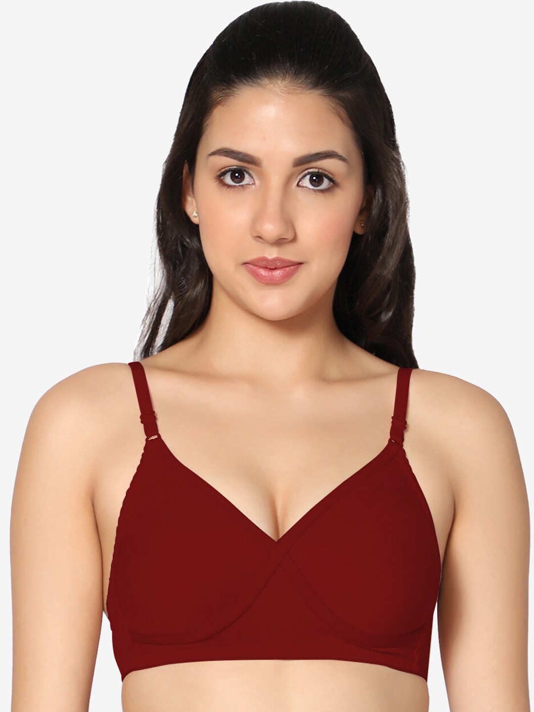 

In Care Full Coverage Non Padded Cotton T-Shirt Bra With All Day Comfort, Maroon