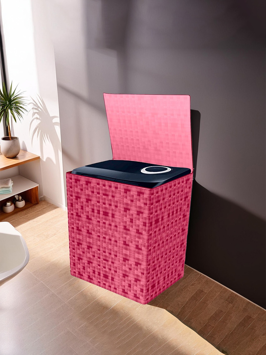 

Kuber Industries Maroon Printed Top Load Washing Machine Cover, Pink