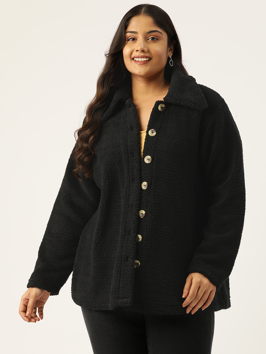 

theRebelinme Women Plus Size Solid Tailored Jacket, Black