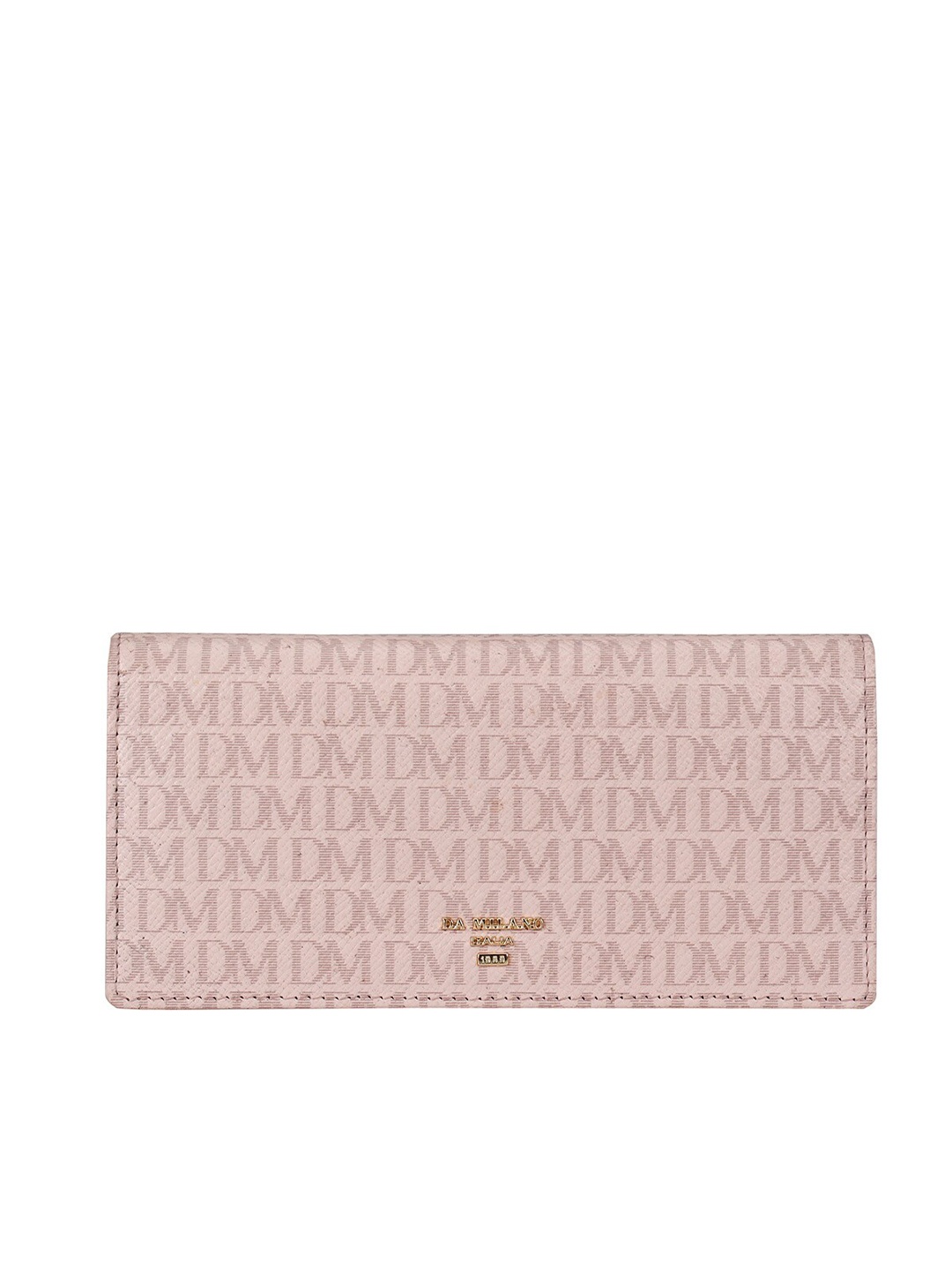 

Da Milano Women Typography Printed Leather Two Fold Wallet, Pink