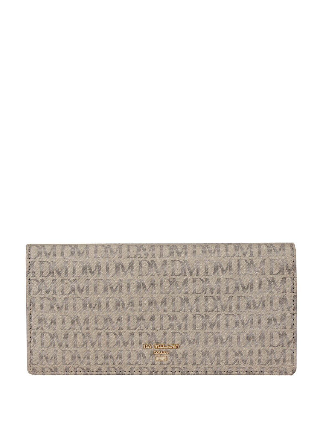 

Da Milano Women Typography Printed Leather Two Fold Wallet, Brown