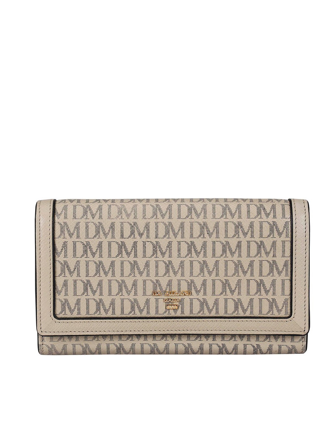

Da Milano Women Typography Printed Leather Two Fold Wallet, Brown