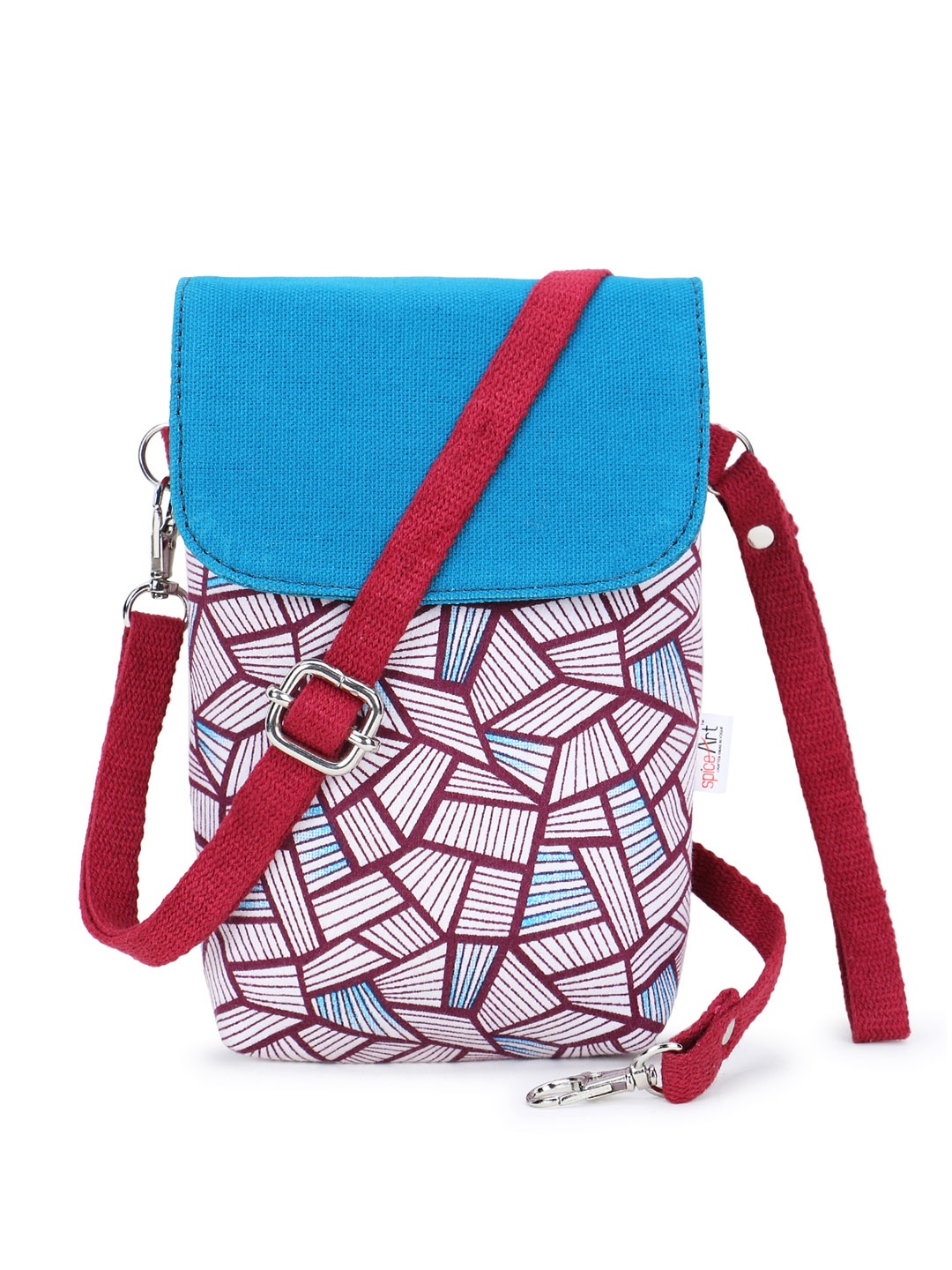 

Spice Art Geometric Printed Small Sling Bag, Maroon