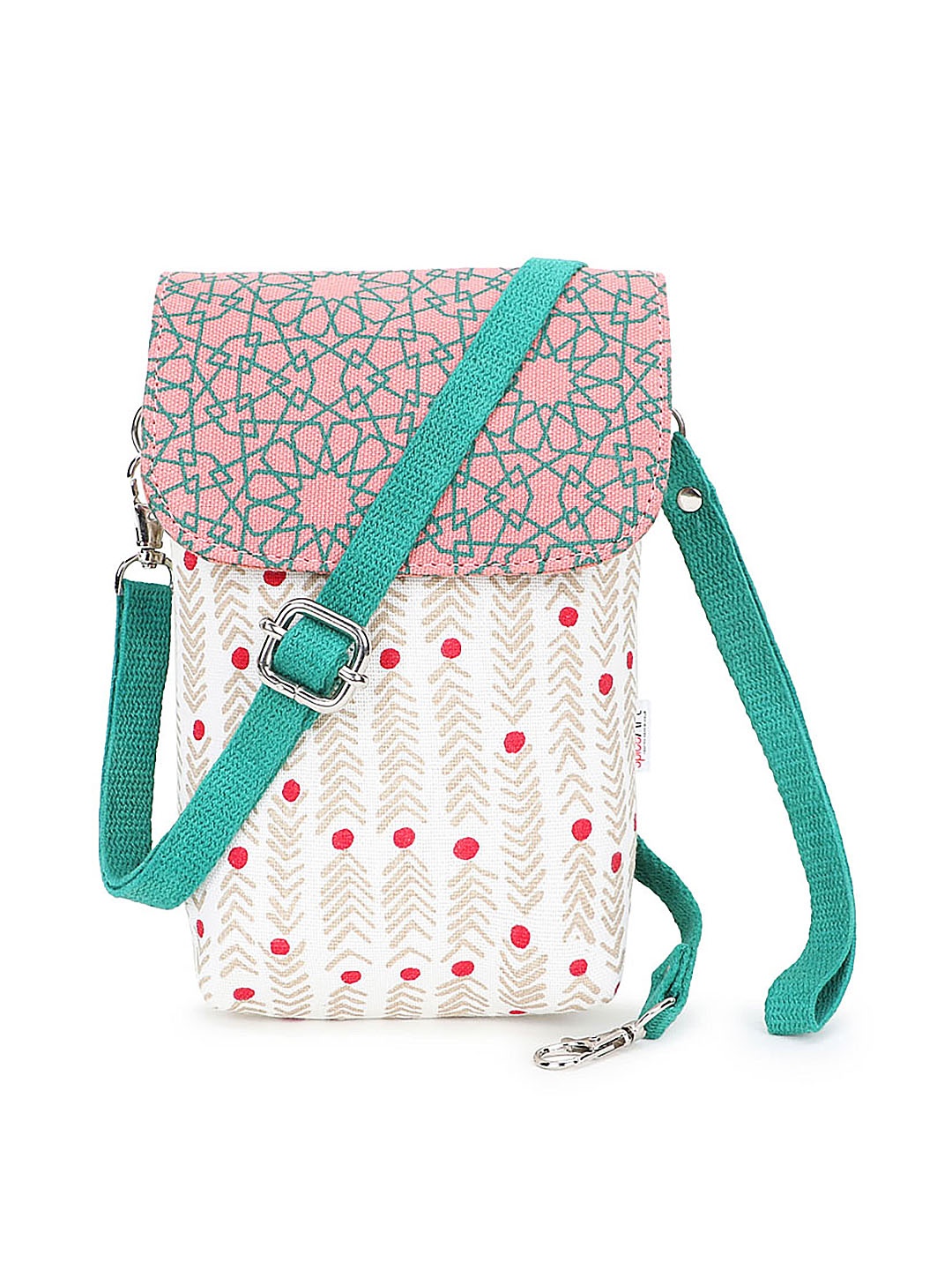 

Spice Art Abstract Printed Structured Sling Bag, Beige