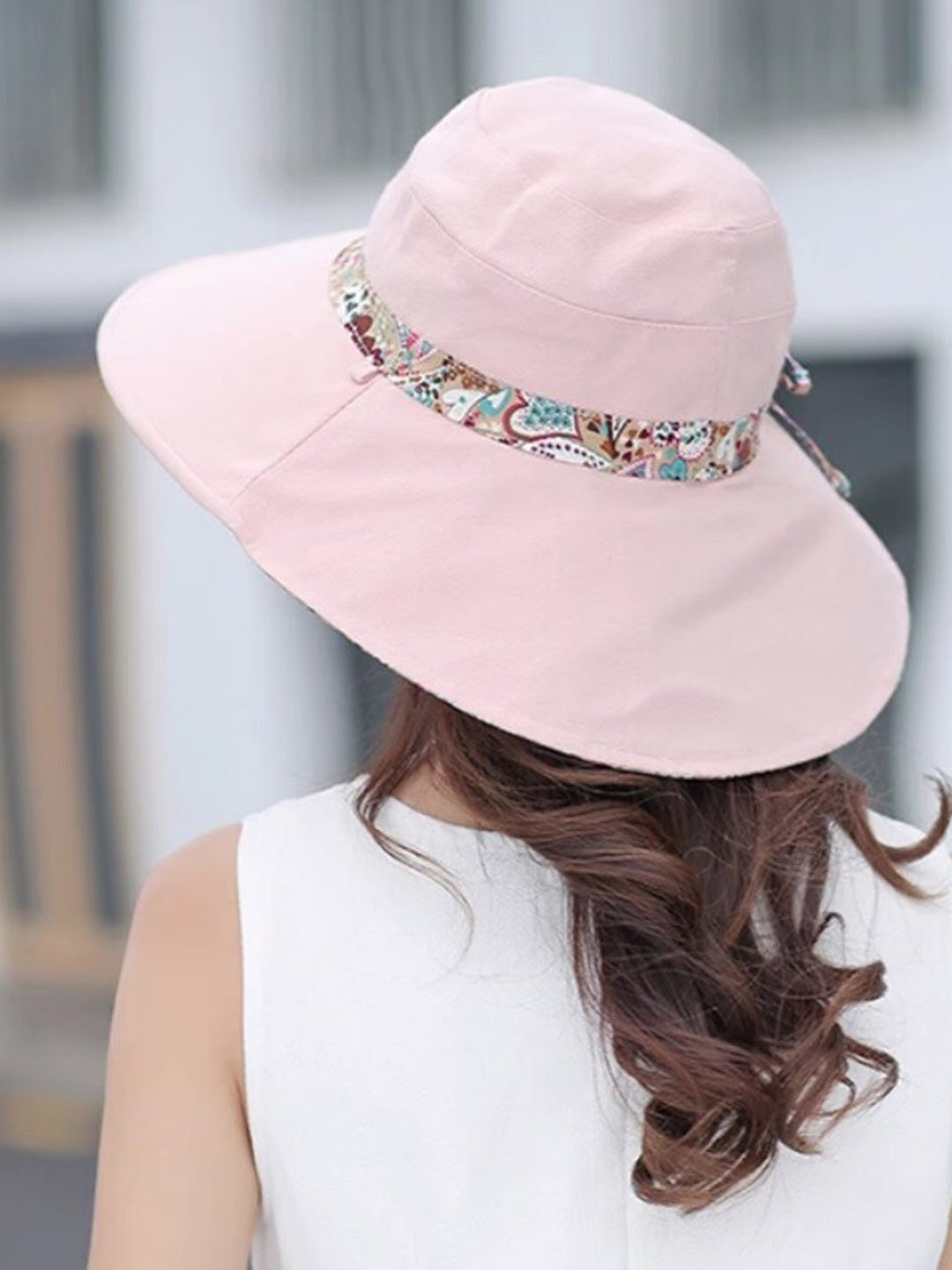 

Alexvyan Printed UV Protection Reversable Sun Hat, Pink