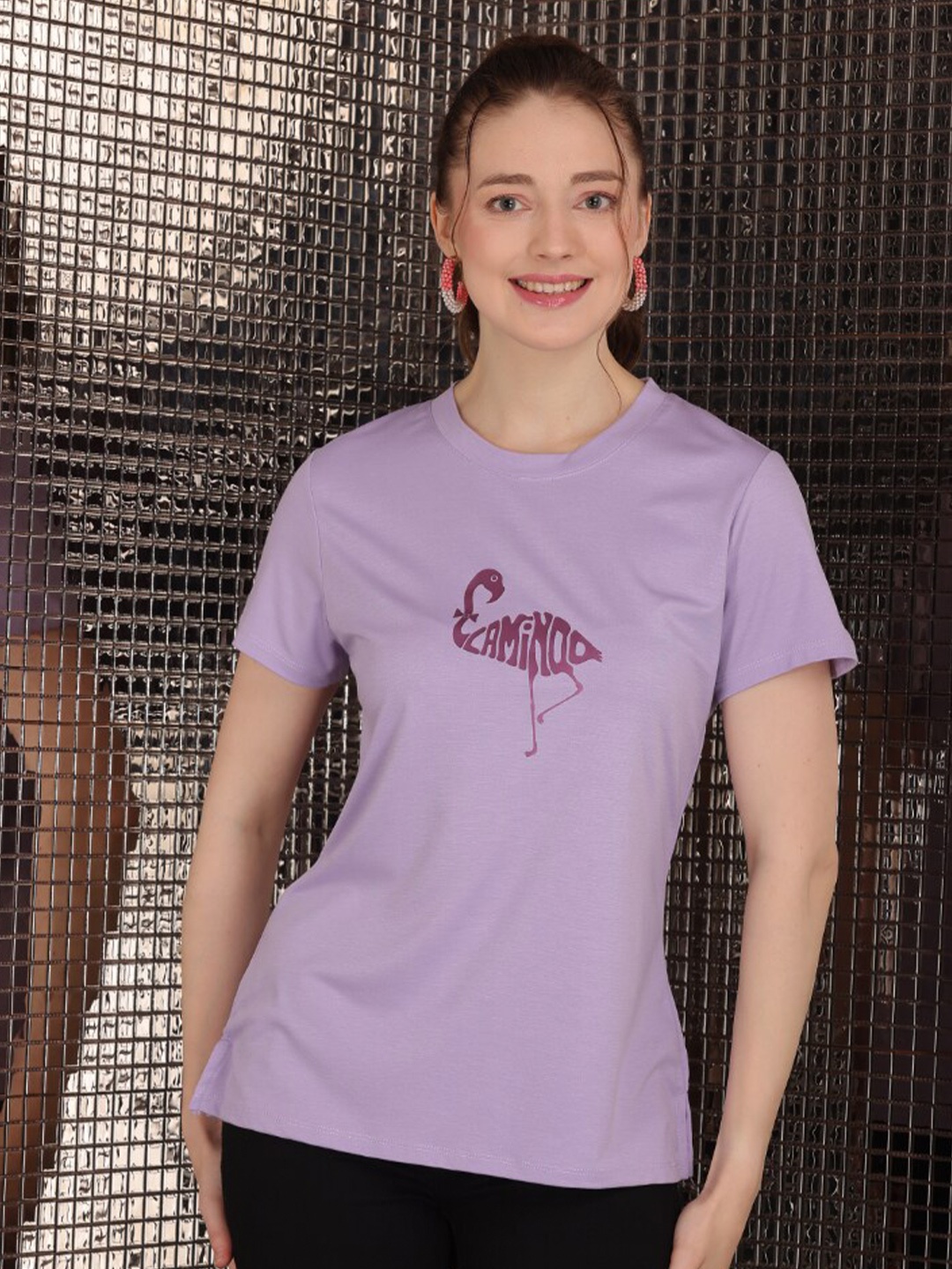

TITTLI Abstract Printed Casual T-Shirt, Lavender