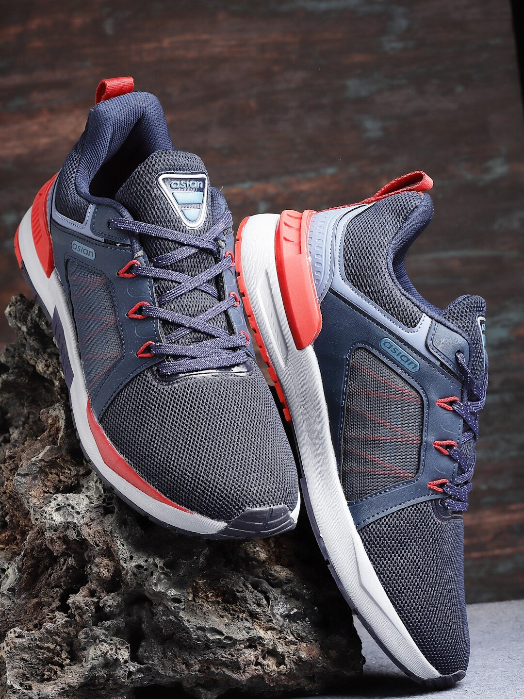 

ASIAN Men Mesh Running Shoes, Navy blue