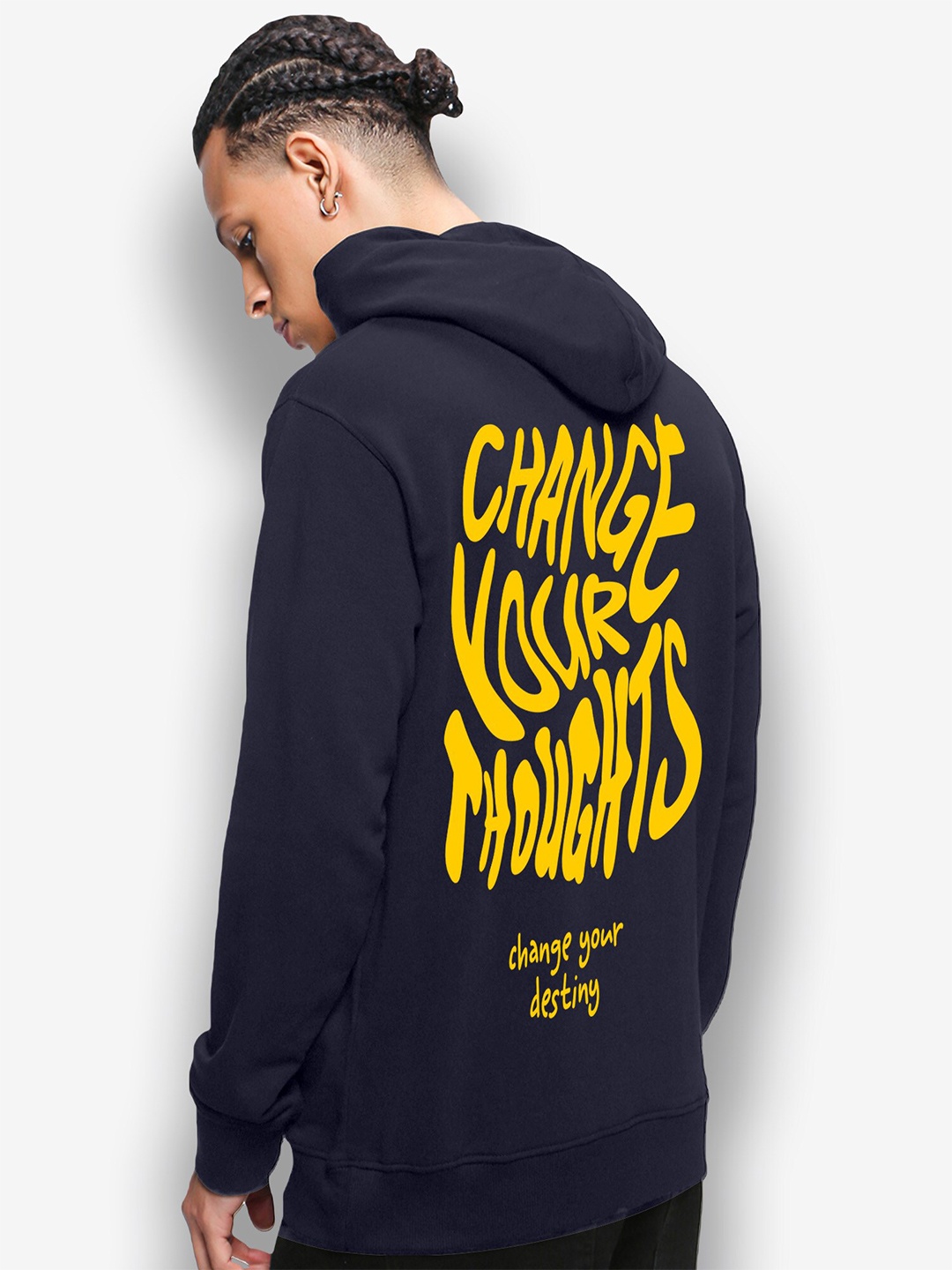 

FTX Typography Printed Hooded Long Sleeves Pullover Sweatshirt, Blue