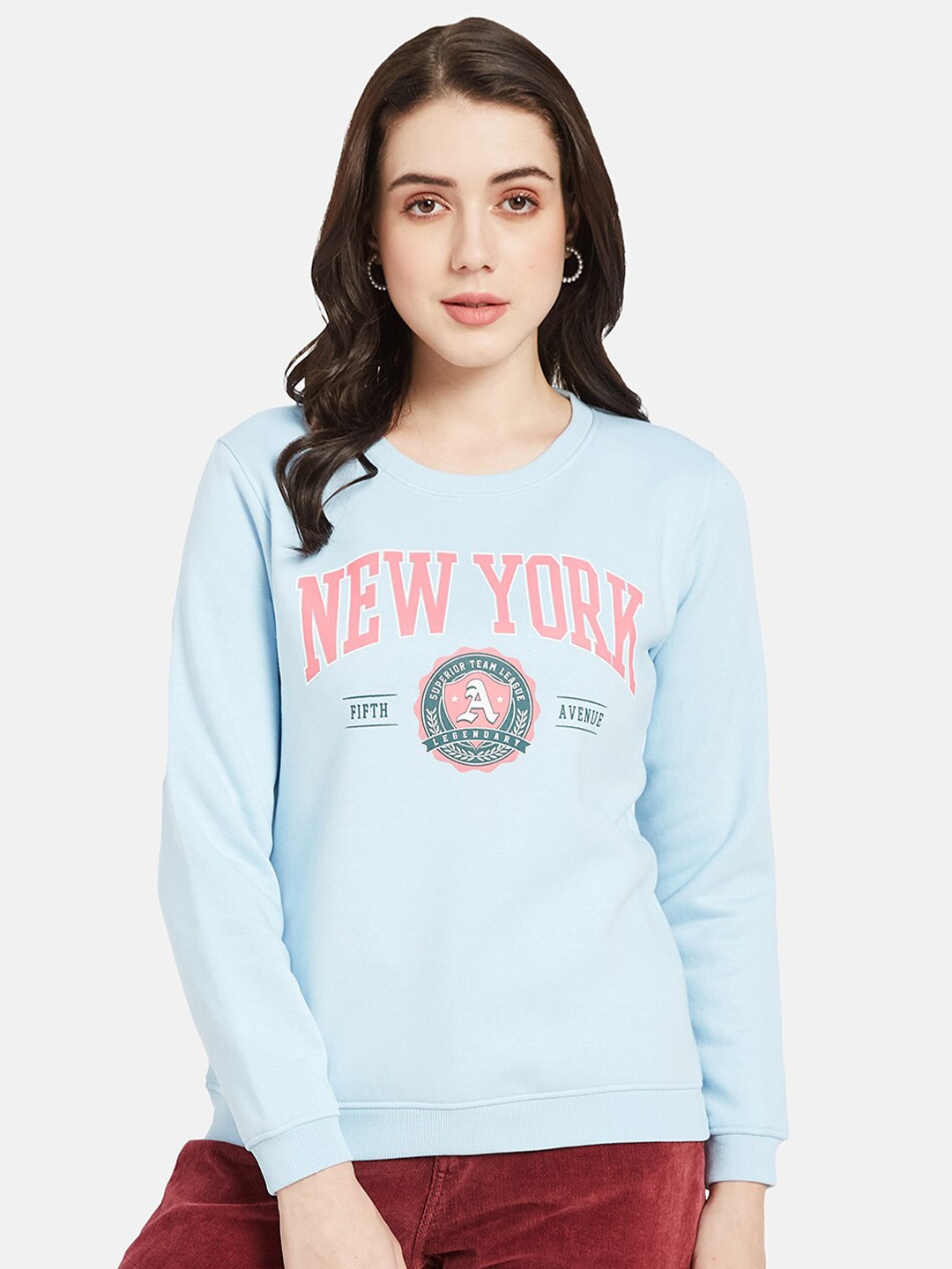 

METTLE Typography Printed Fleece Sweatshirt, Blue