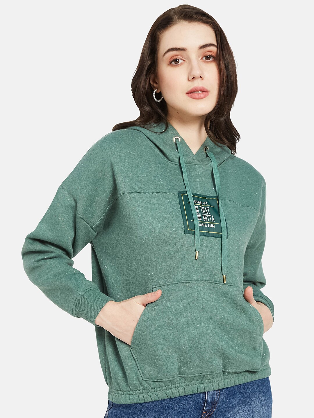 

METTLE Typography Printed Hooded Fleece Pullover, Olive