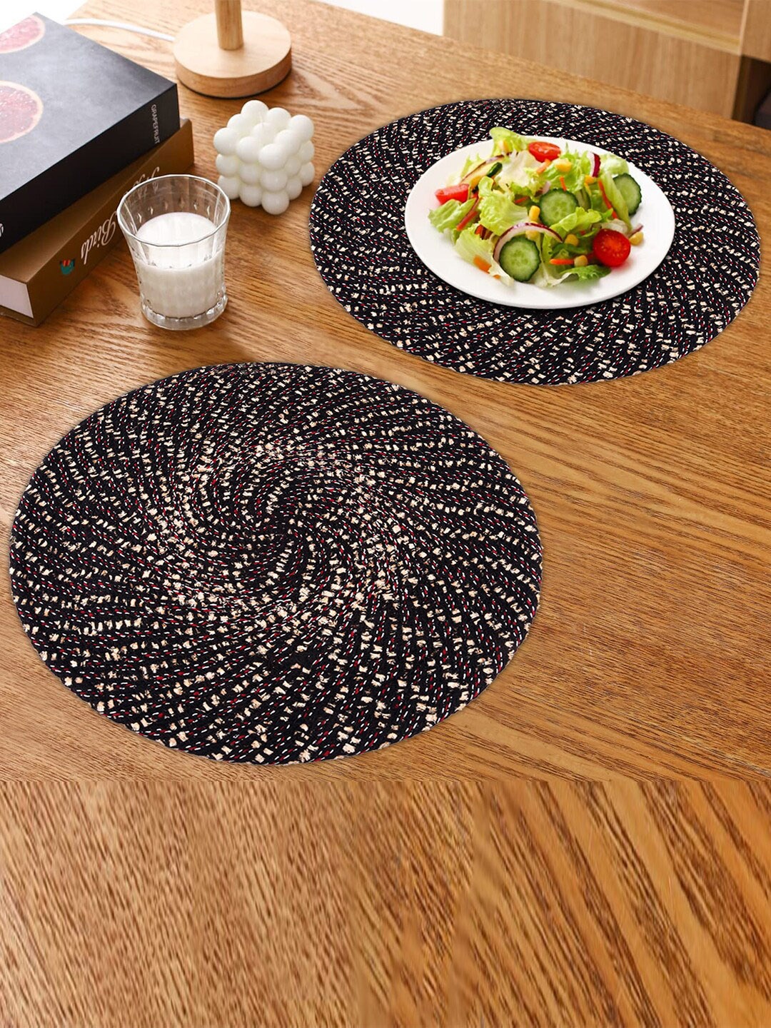 

Kuber Industries Brown 2-Pieces Woven Design Reversible Table Placemats
