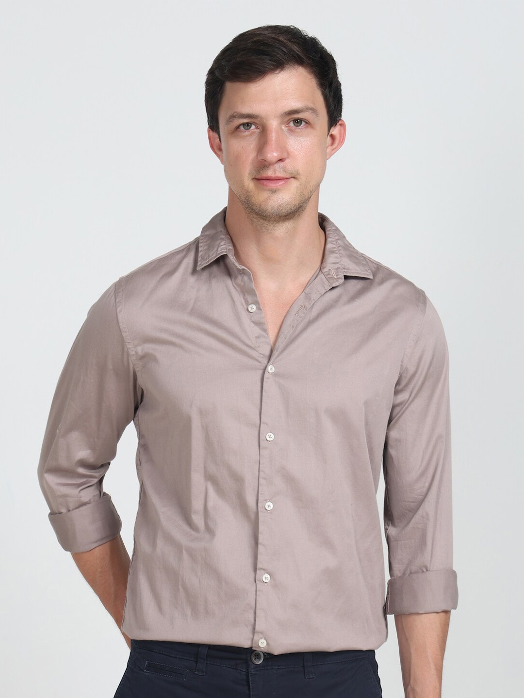 

POE Smart Slim Fit Pure Cotton Casual Shirt, Grey