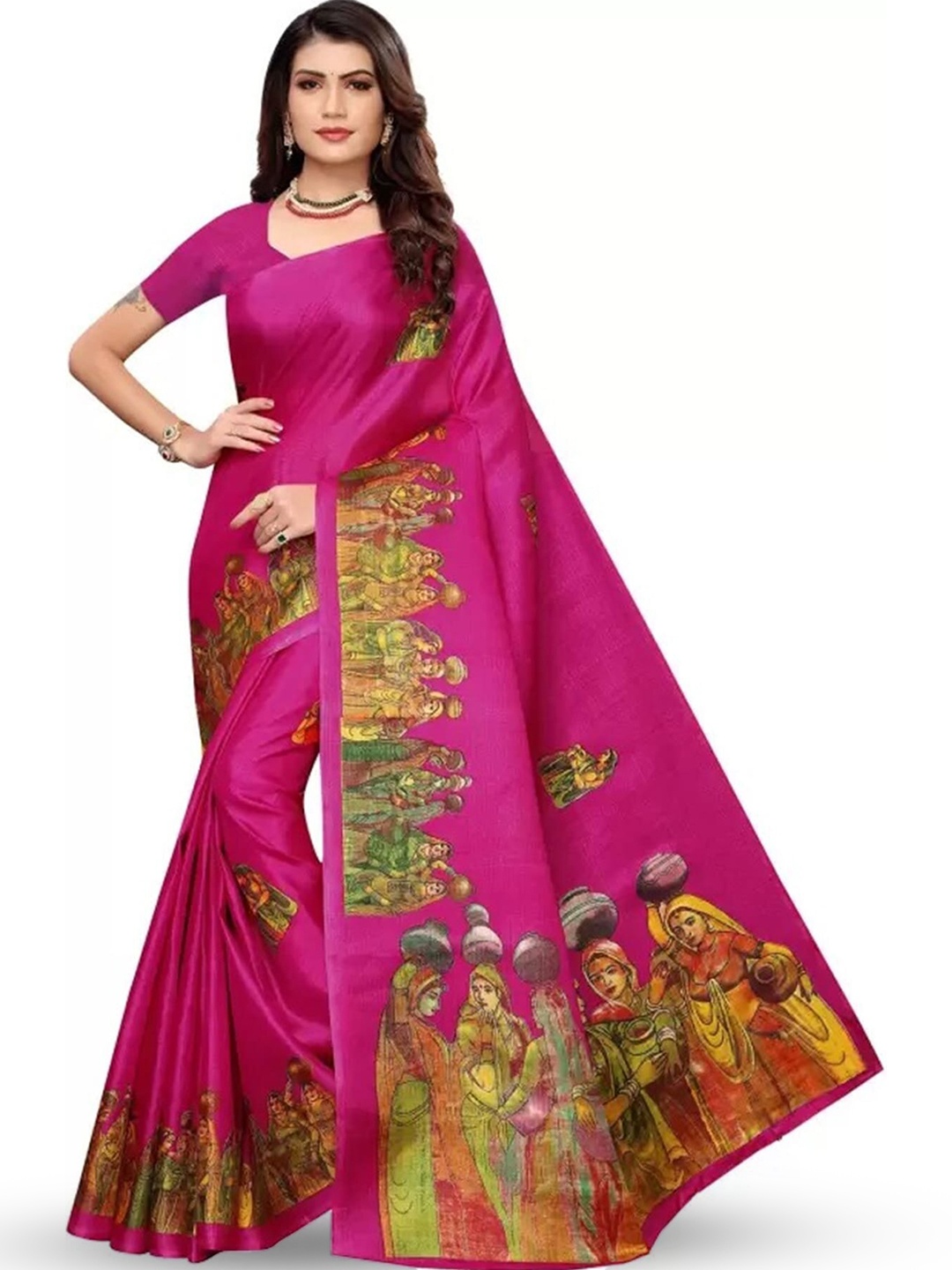 

KALINI Ethnic Motifs Saree, Pink