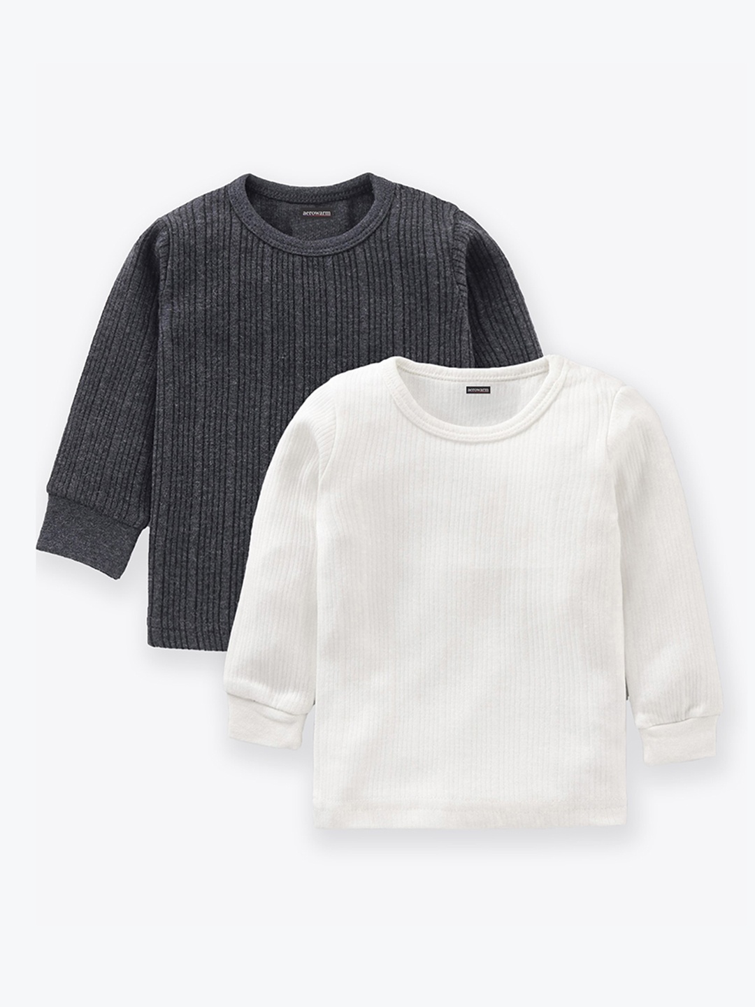 

Aerowarm Boys Pack of 2 Striped Thermal Tops, Charcoal